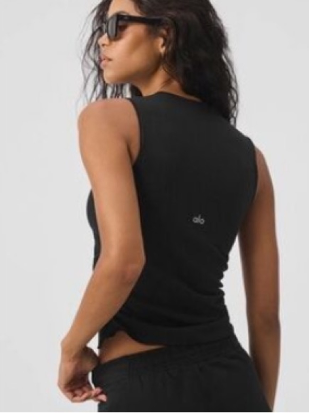 ALO Yoga Black Ribbed Sleeveless Tank